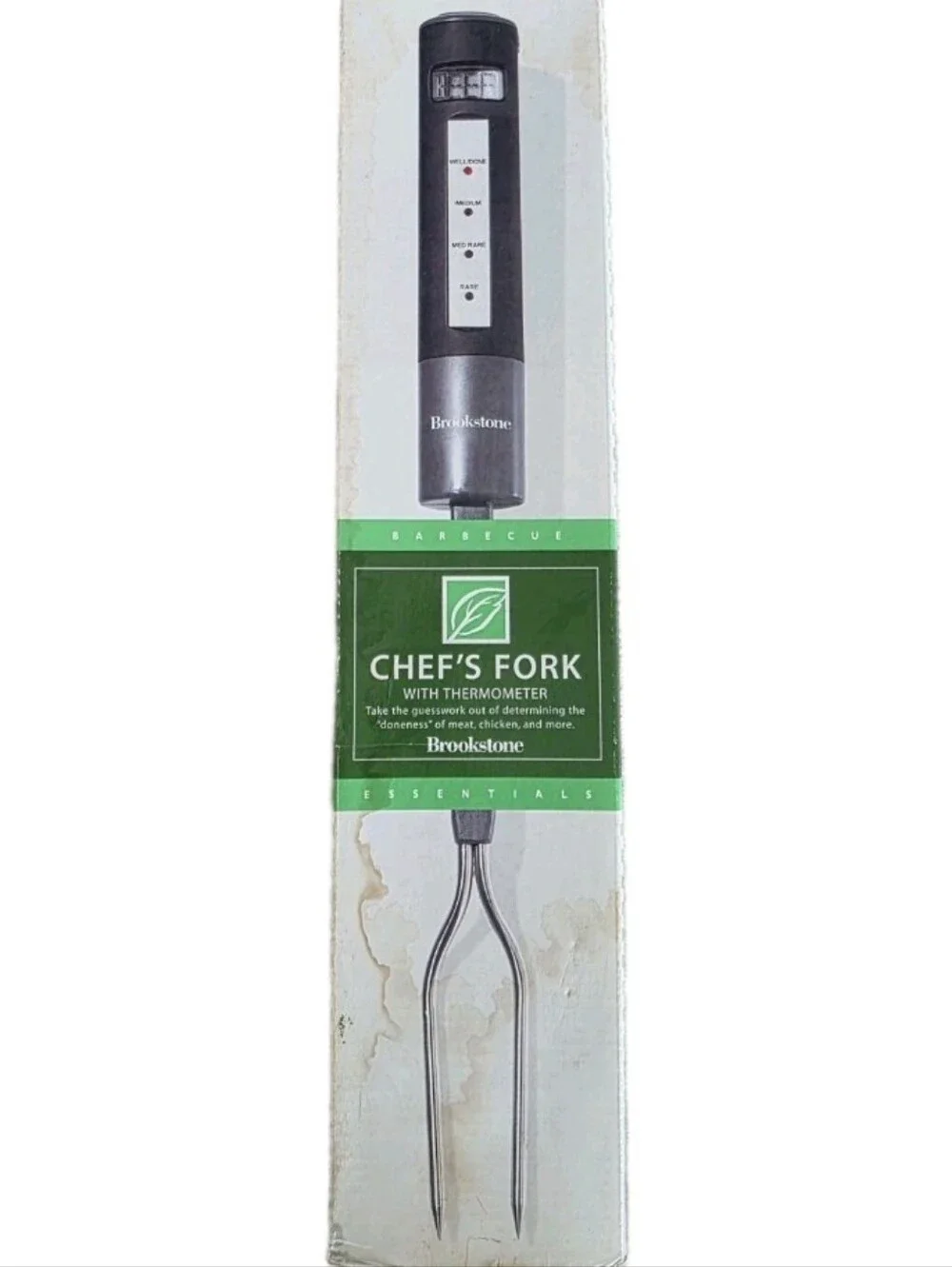 Brookstone Chef's Fork Digital Grill Thermometer Meat Stainless Steel Fork Cook